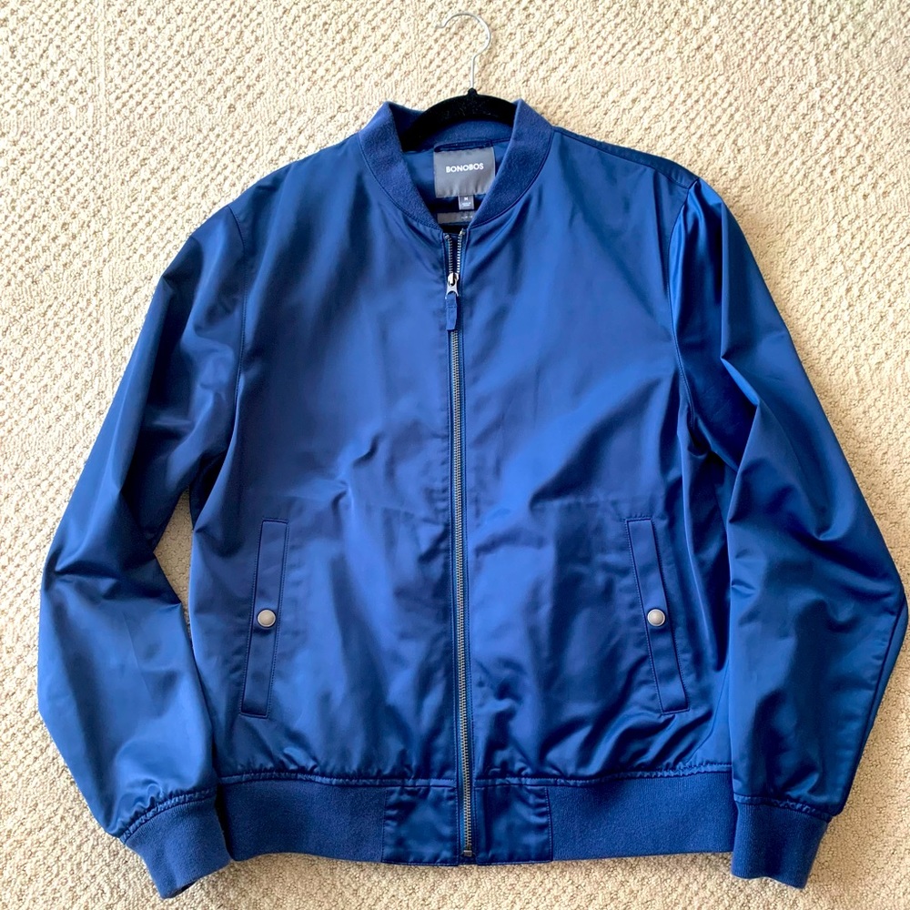Bonobos - The Boulevard Bomber Jacket - 
M in Bright Navy and Slim.